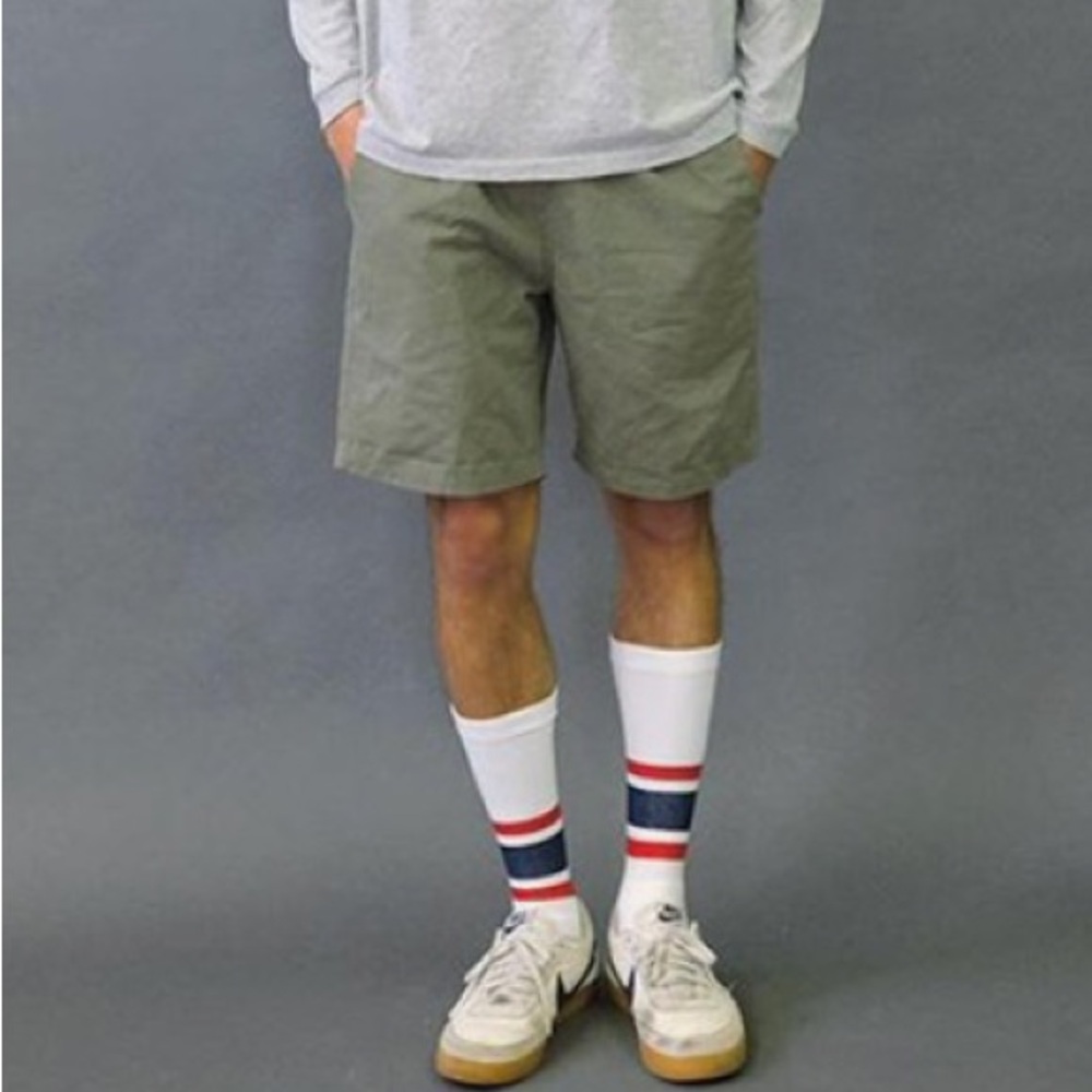 Freeman Hosta Short Army Green Cotton Sanded Twill Drawstring Minimalist USA-L